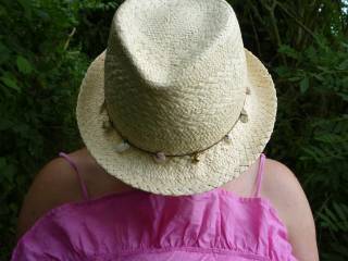 Such a hot day. Needed a wider brim on my hat to keep the sun off my boobs.