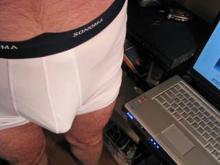 January, 2008: Trying to get to the keyboard.