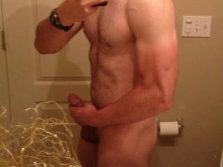 In the bathroom