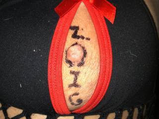 My man write zoig on my tit!!