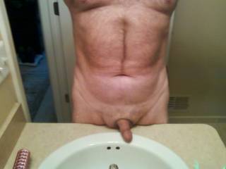 Dick on the sink