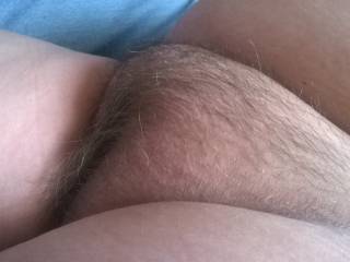 Wife's plump hairy pussy. Who wants to lick? Fuck?