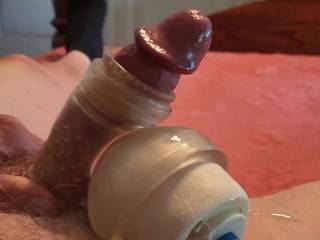 Yet another vibrating cumshot using my wife\'s Hitachi Magic Wand. The feeling is addicting, orgasms are so intense with this thing!