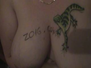 wrote zoig on the wife and then came a big load over her tits, yes we r genuine :)