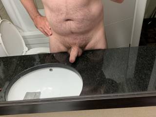 Getting worked up at a hotel, had to take a pic in the bathroom
