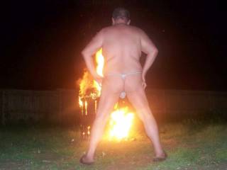 Burning some boxes in my light blue thong. Would it get you hot? It did me.