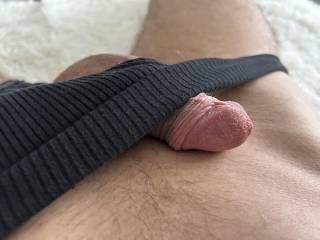 in black panties