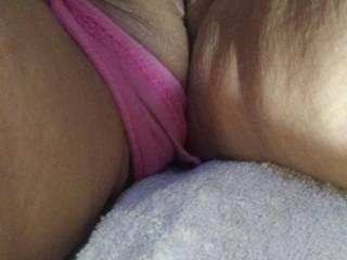 This is my friend exploring her pussy after I licked it .then he fucked her as she laid in my lap