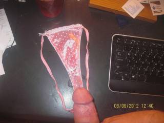 cumming on sexy shiny pink panties , they belong to a special friend!!!