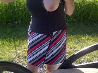 Teasing my man while on the links.........