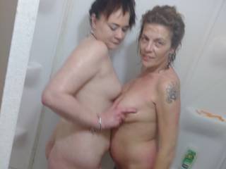Wanna fuck us in Chuckles shower?
