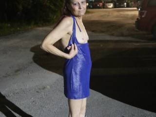 Last night of frequenting this bar for karaoke and fun until next football season so she wanted to wear something really sexy for the occasion. Is it sexy enough?