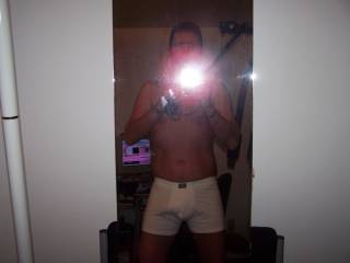 hi mikespeed200, adam here, nice photo of you in those white boxer briefs, nice body