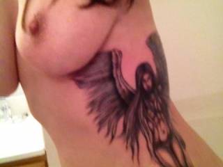 nice tatto babe...and your big,adorable tits?! Damn...I wish I can fondle and lick them...mmmm