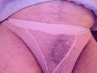 Wearing lace by request, wet with pre cum ðŸ˜‰