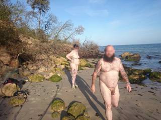 Whilst on holiday we found a nice quiet bit of beach and decided to have some fun.
