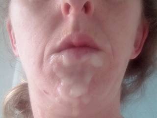 Another photo of Joanne\'s fb cum over her face
