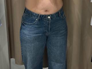 Dressing room picture from the wife. She forgot she was wearing her modesty pads... i keep telling her she doesn\'t need them as we all want to see her nipples poking through her shirts!