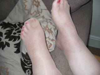 feet in nylon