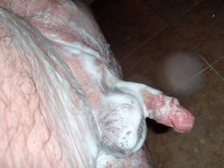 Hubby's cock in the shower!