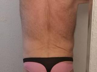 My ass in pink panties and thong