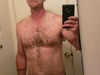 Getting ready to shower