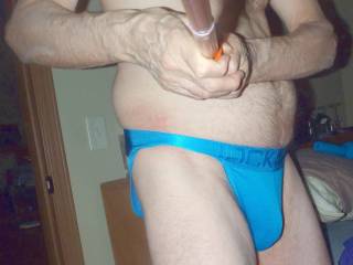 A side standing view of my undie in my bed room in late April 2025. A TG 810 camera was used.