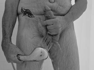 Shower Scene with the sprayer on my COCK and BALLS