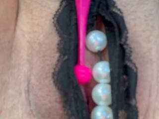 Car ride to Lake Michigan playing with my toy against my new panties with pearls 💋💦