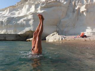 Games inside water - Lovely Greek beach