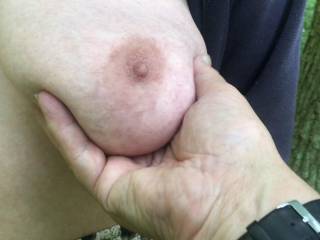 As a welcome, rather than shake her hand, my friend wanted to shake something different, I imagine ...