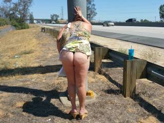 Flashing Next to Freeway