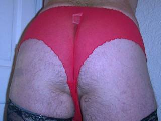 Here's the rear view.  Would you like to spank me?  I am very naughty and ned to have my bottom reddened!!!