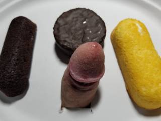 Which cream filled treat would you like?  Something for every one Chocolate, Vanilla, DingDong, and mine 🍆.  Hostess puts out a damn fine treat, so no offense if you pick one of those.