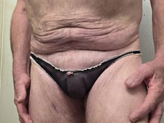 My dick tucked in little tiny thong