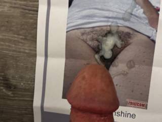 Mrs. Shark and sunshine’s bush covered in my cum