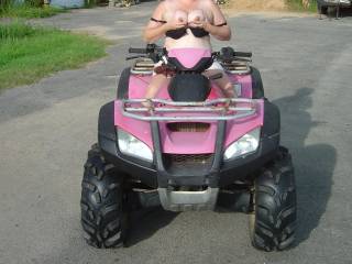 Wife playing on the 4-wheeler.  Who's next?