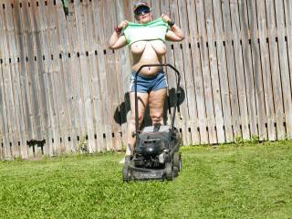 a flash while mowing the lawn