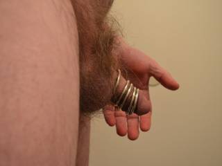 I\'ve just put several rings on my cock -- four are 1 3/8" inside diameter, the fifth is 1 1/2" diameter.