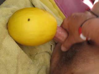 fucking a melon .... juicy, noisy, sweet