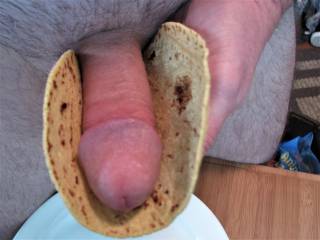Does anyone have some creamy hot sauce to shoot on this cock taco?