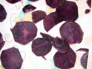 Flower petals? No, I'm making purple potato chips for a birthday party tomorrow.