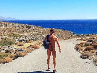 Nice nude walk from Vritomartis resort to Filaki nude beach 😎🌞