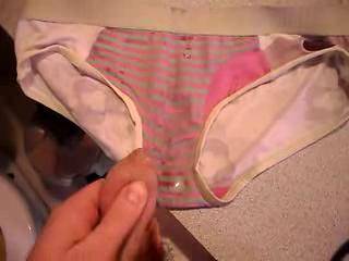 My friend panties she just wore... I blasted my load over them quite a bit.