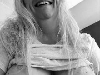 Femme Sexuelle - Noir et Blanc Classique: "So Happy To See Your Hard Cock!"