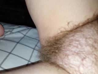 rubbing my wifes soft hairy bush