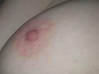 closeup of big tit and nipple