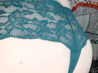 My new green panties. Would you pull them to the side?