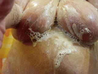 her tits all soaped up