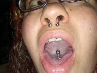 Princess with a mouthful of my cum.